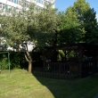�ervnov� pohled na pergolu v lesoparku